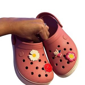 Pink Platform Crocs